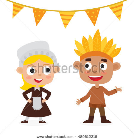 450x470 Cute Pilgrim Lady With Basket Of Fruit Veggie Clipart