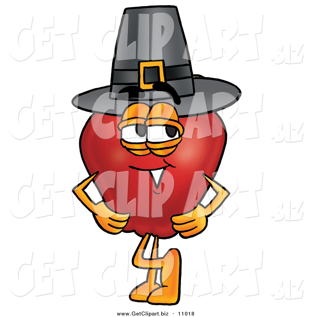 1024x1044 Clip Art Of A Cute Red Apple Character Mascot Wearing A Pilgrim