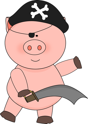 358x500 Pig Pirate With A Sword Clip Art