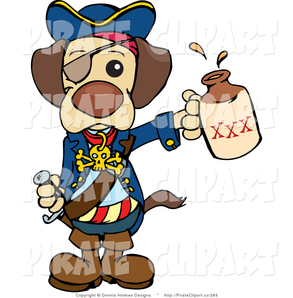 1024x1044 Vector Clip Art Of A Cute Brown Pirate Dog Wearing An Eye Patch