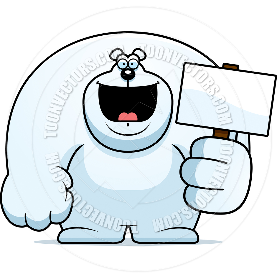 940x940 Cartoon Polar Bear Sign By Cory Thoman Toon Vectors Eps