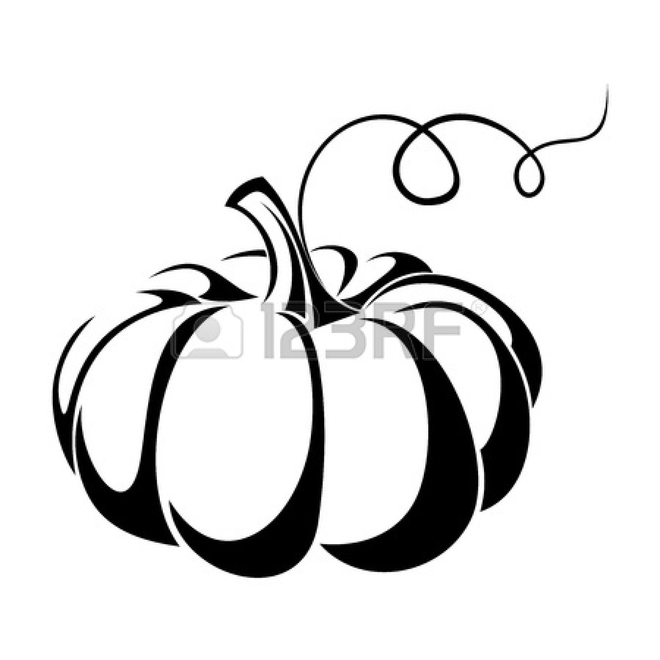 1350x1350 Pumpkin Clipart Black And White