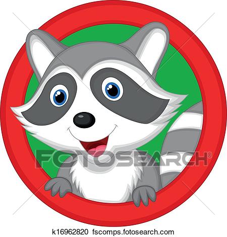 450x470 Clipart Of Cute Raccoon Cartoon Posing K16962820