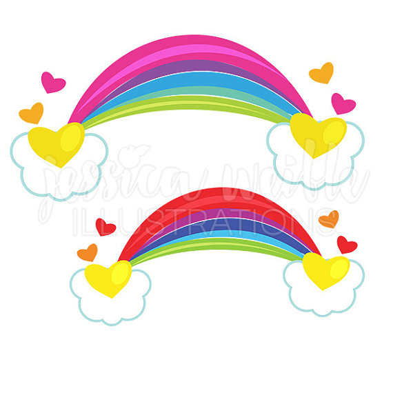 570x570 Heart Rainbow Cute Digital Clipart