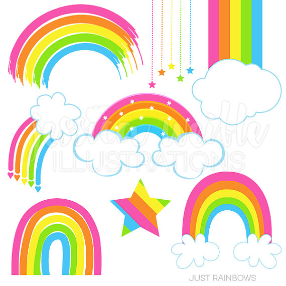 570x570 Just Rainbows Cute Digital Clipart Rainbow Clip Art Rainbow