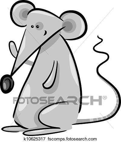400x470 Clip Art Of Cute Gray Mouse Cartoon Illustration K10625317