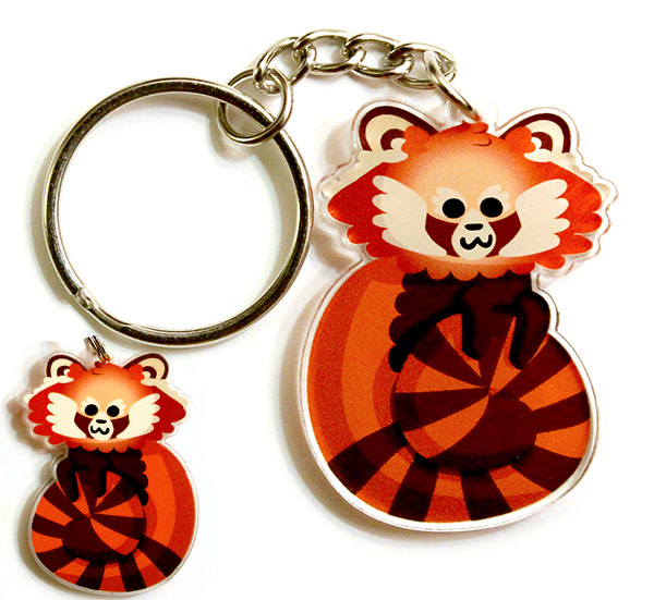 600x551 Cute Red Panda Keychain Cute Phone Charm Kawaii Red Panda