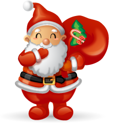 256x256 Cute Santa Christmas Clipart