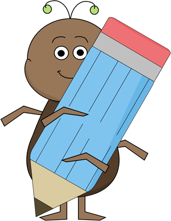 348x450 Bug Using Pencil Clip Art