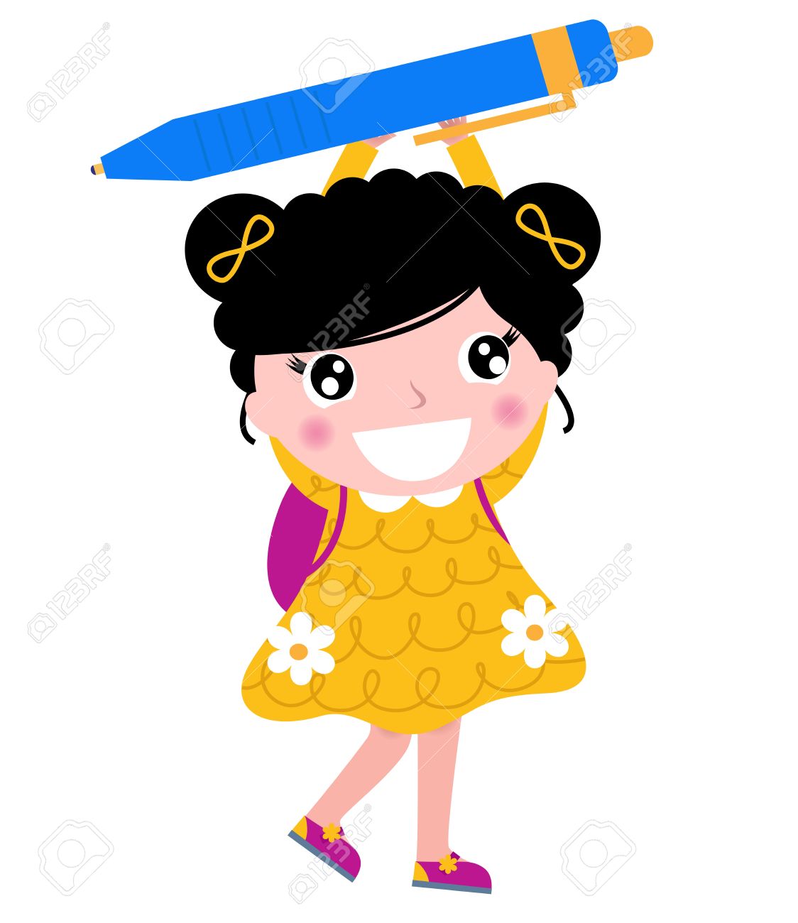 1124x1300 Cute Little Girl In School Clipart