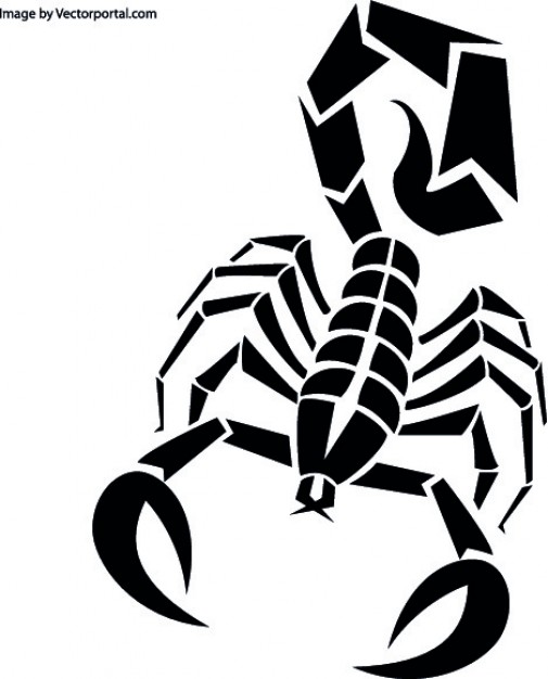 505x626 Scorpion In Black Vector Free Download
