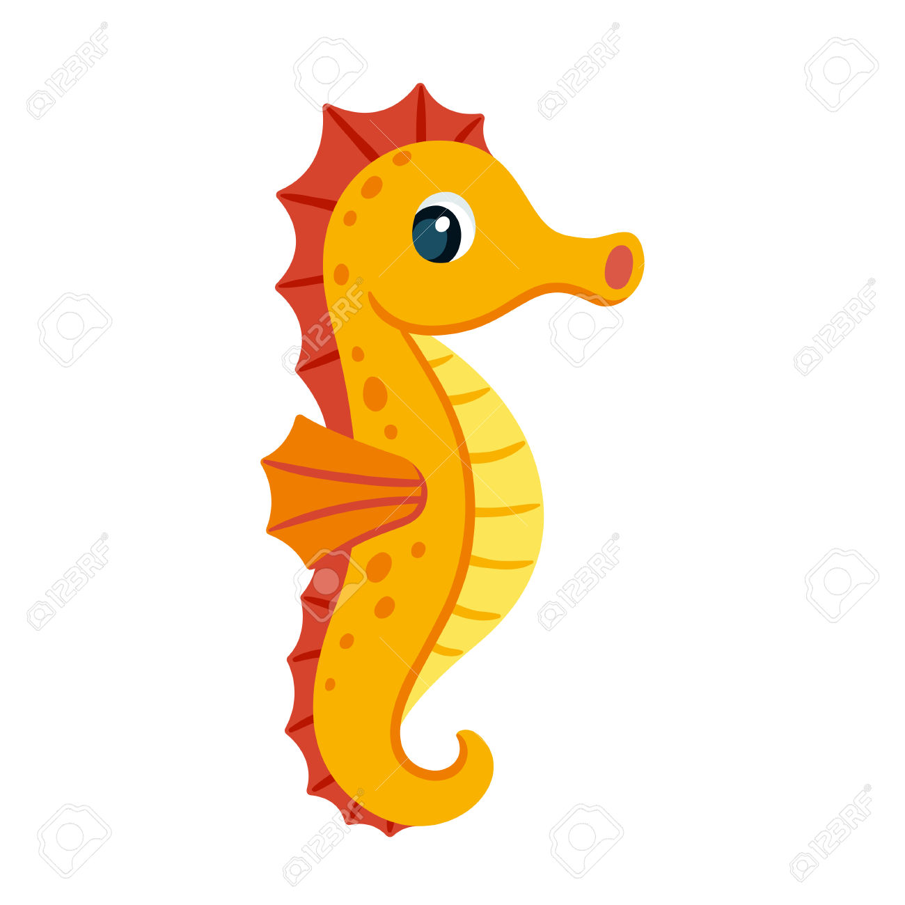 1300x1300 Orange Clipart Seahorse