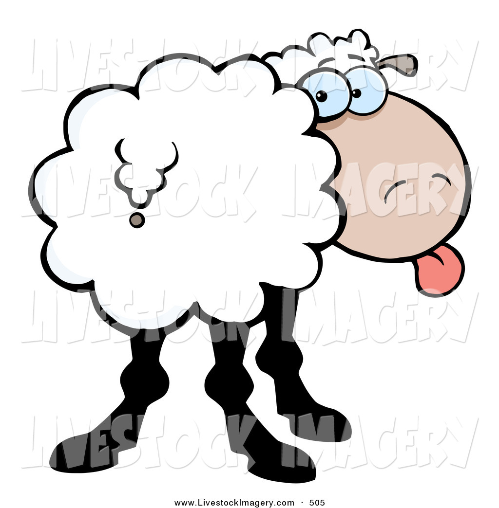 1024x1044 Clip Art Of A Cute Goofy Sheep Sticking Its Tongue Out