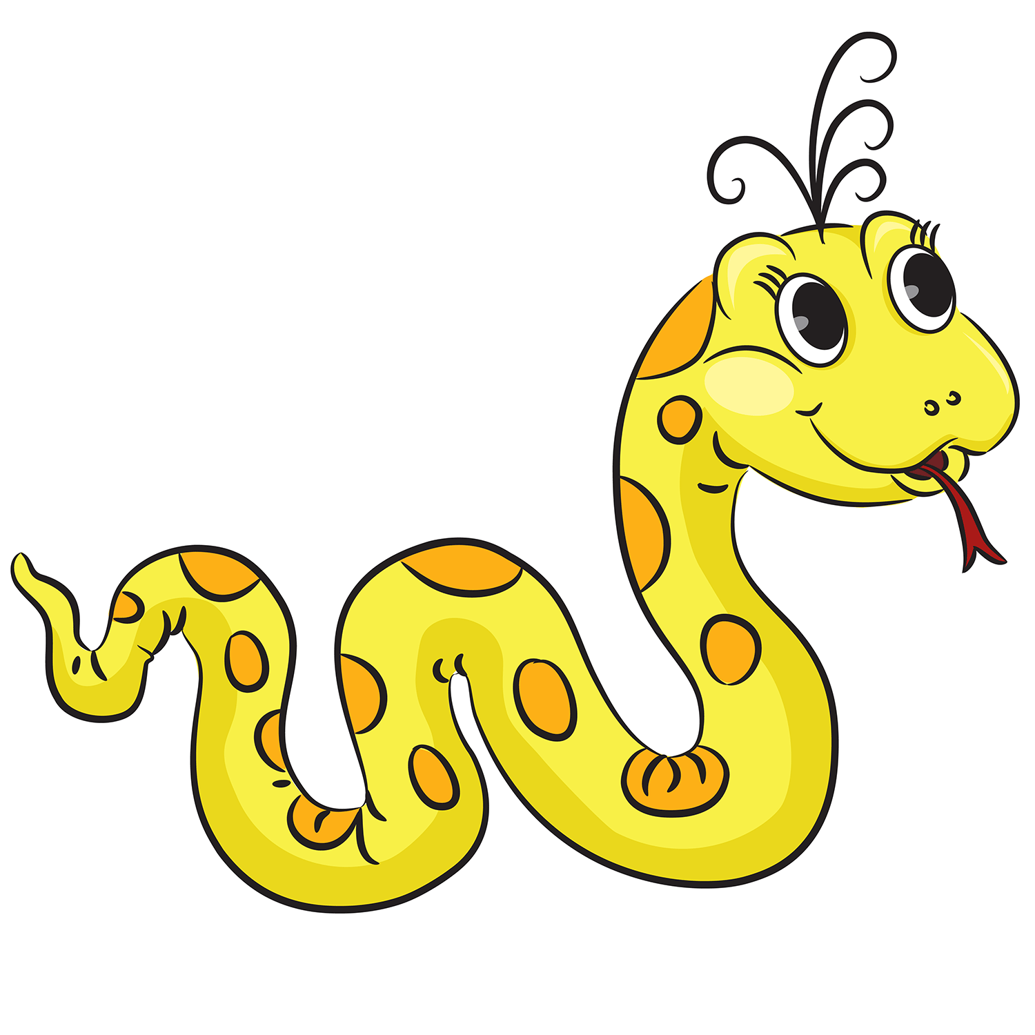 1500x1500 Learn How To Draw A Cartoon Snake, One That's Coiled