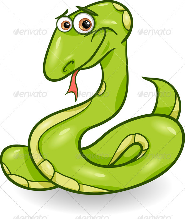 590x697 Cute Snake Cartoon Illustration Animal, Cartoon, Character
