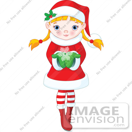 450x450 Cliprt Illustration Of Cute Blond Xmas Girl Holding