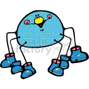 300x300 Royalty Free Cute Blue Spider 133075 Vector Clip Art Image