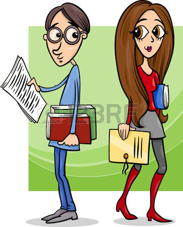363x450 Cartoon Illustration Of Cute Students Couple In Love Royalty Free