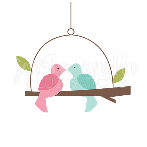 570x570 Love Birds Love Bird Swing Cute Digital Clipart Clip Art