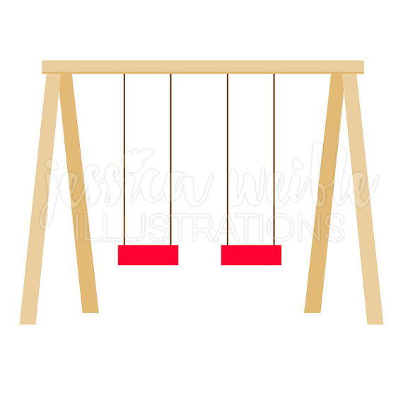 570x570 Swing Set Cute Digital Clipart, Playground Clip Art, Play Ground