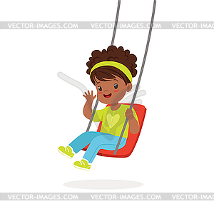 300x300 Little Girl Playing Swing, Kid Have Fun
