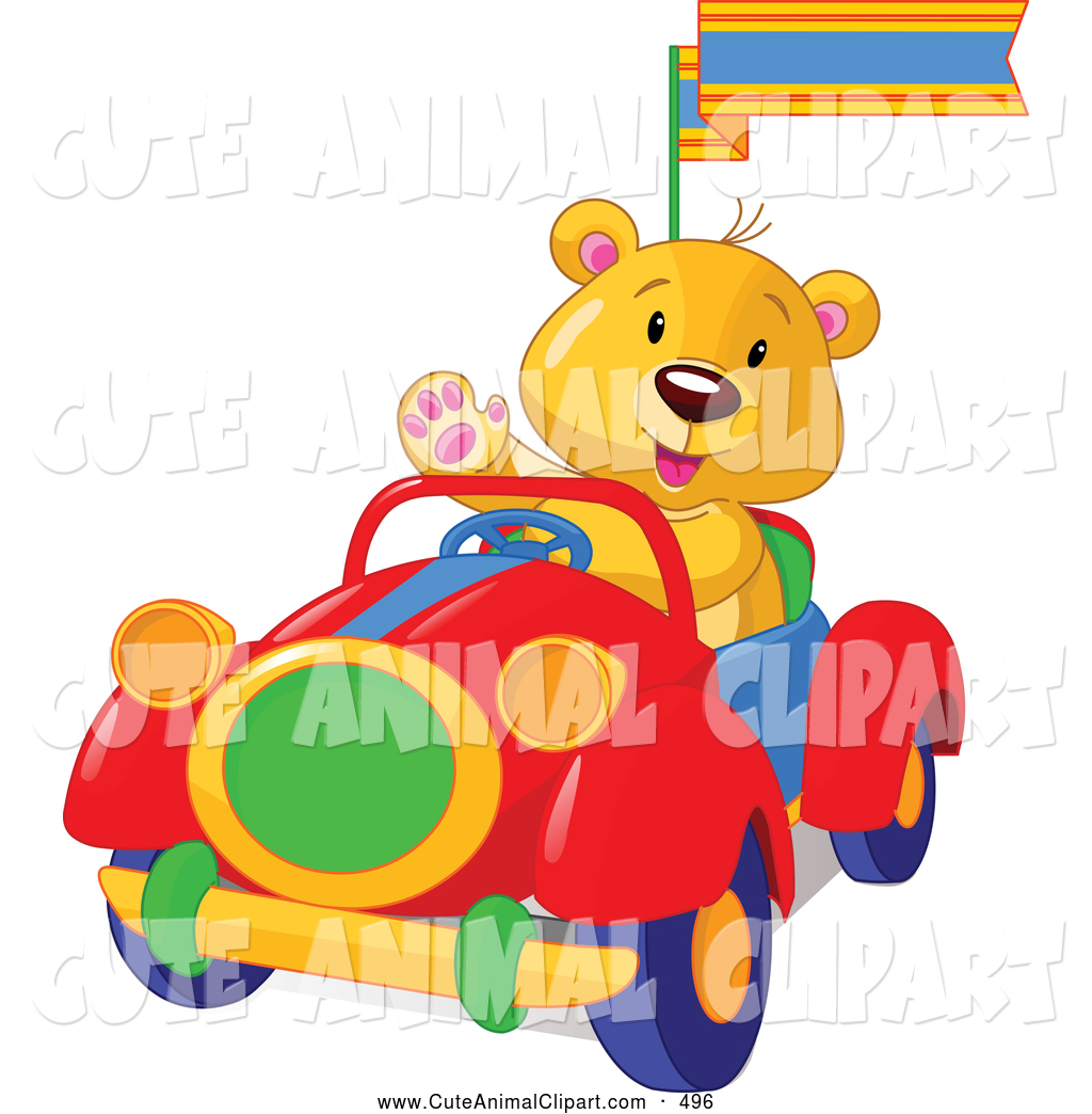 1024x1044 Vector Cliprt Of Cute Teddy Bear Wavingnd Driving