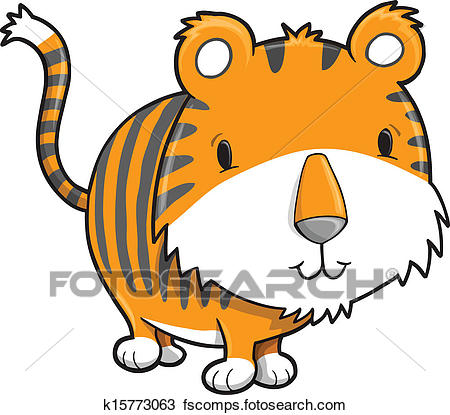 450x415 Clipart Of Cute Safari Tiger Cub Vector K15773063