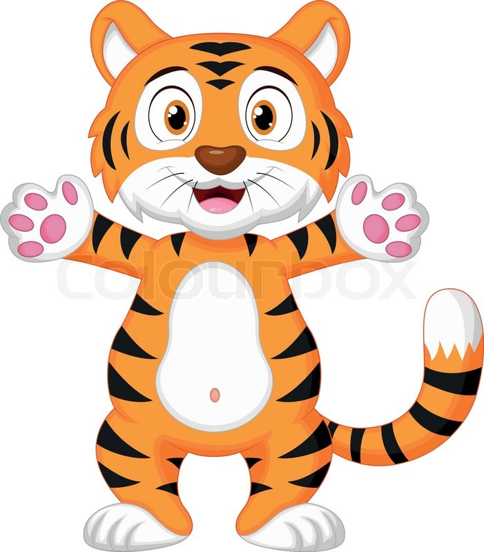 701x800 Cute Baby Tiger Cartoon Stock Vector Colourbox