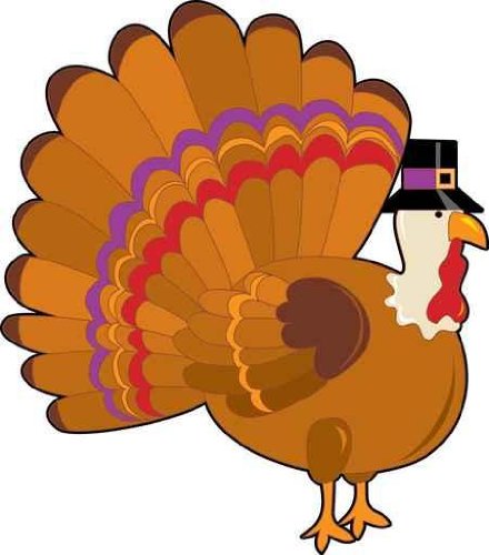 440x500 Cute Turkey Free Clipart