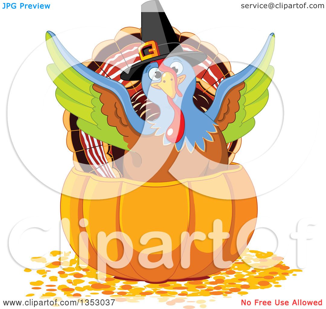 1080x1024 Clipart Of A Cute Thanksgiving Turkey Bird Pilgrim Flapping His