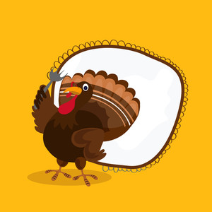 300x300 Cute Turkey Bird For Happy Thanksgiving Day Celebration. Royalty