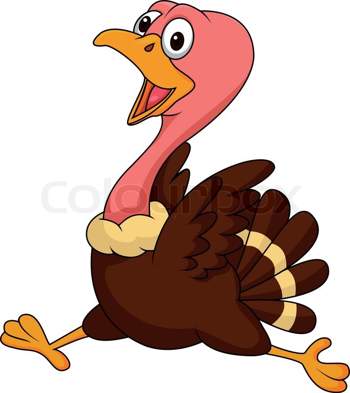 713x800 Cute Turkey Cartoon Running Stock Vector Colourbox