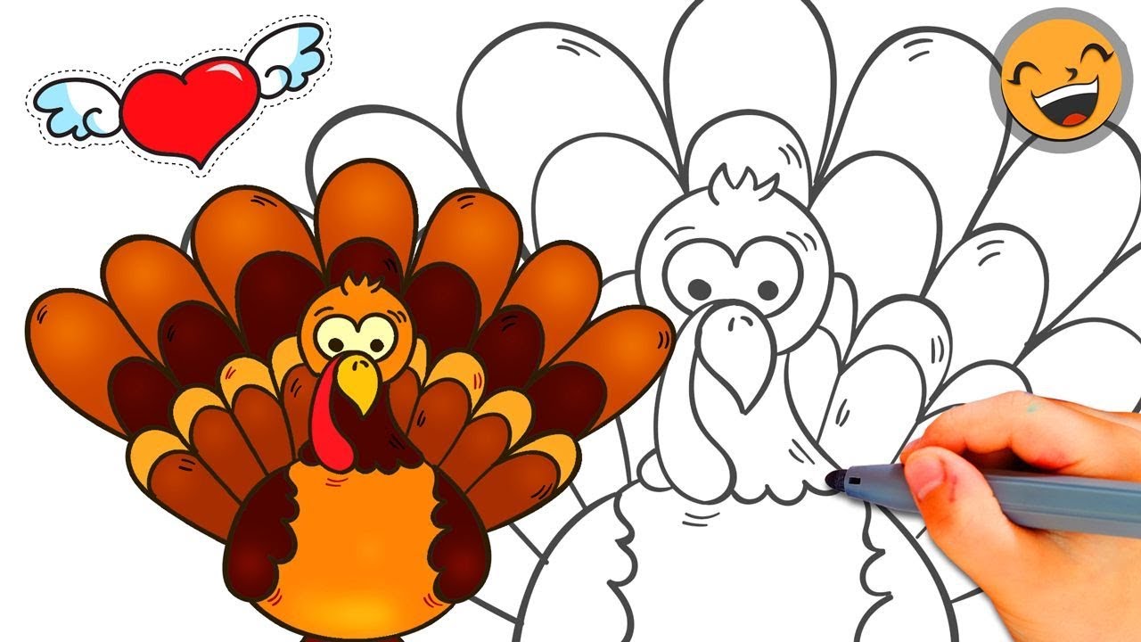 1280x720 How To Draw A Thanksgiving Turkey Easy