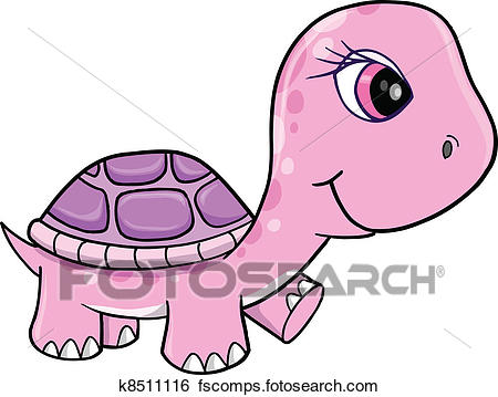 450x359 Clip Art Of Cute Pink Girl Turtle Vector K8511116