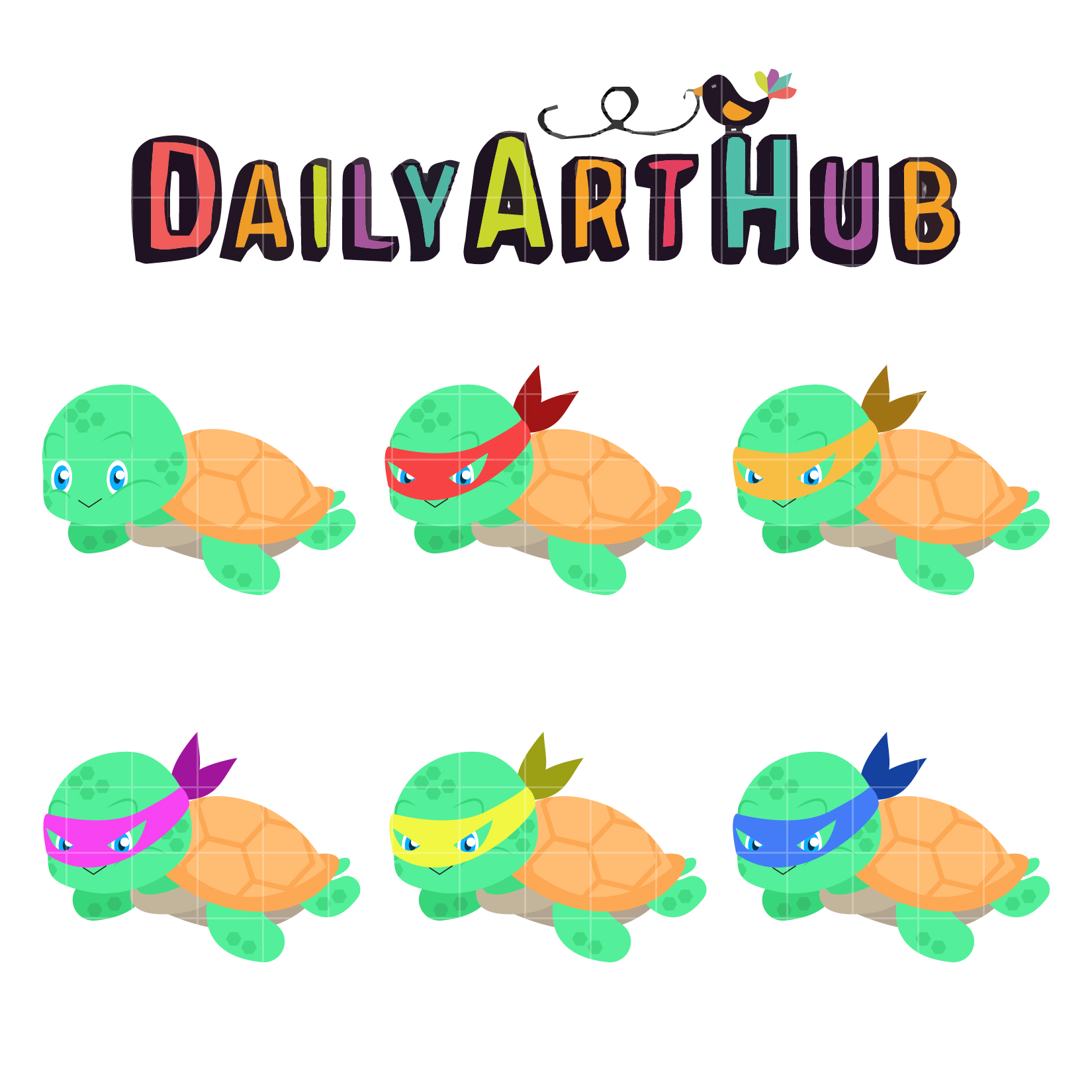 1650x1650 Cute Ninja Turtle Clip Art Set Daily Art Hub