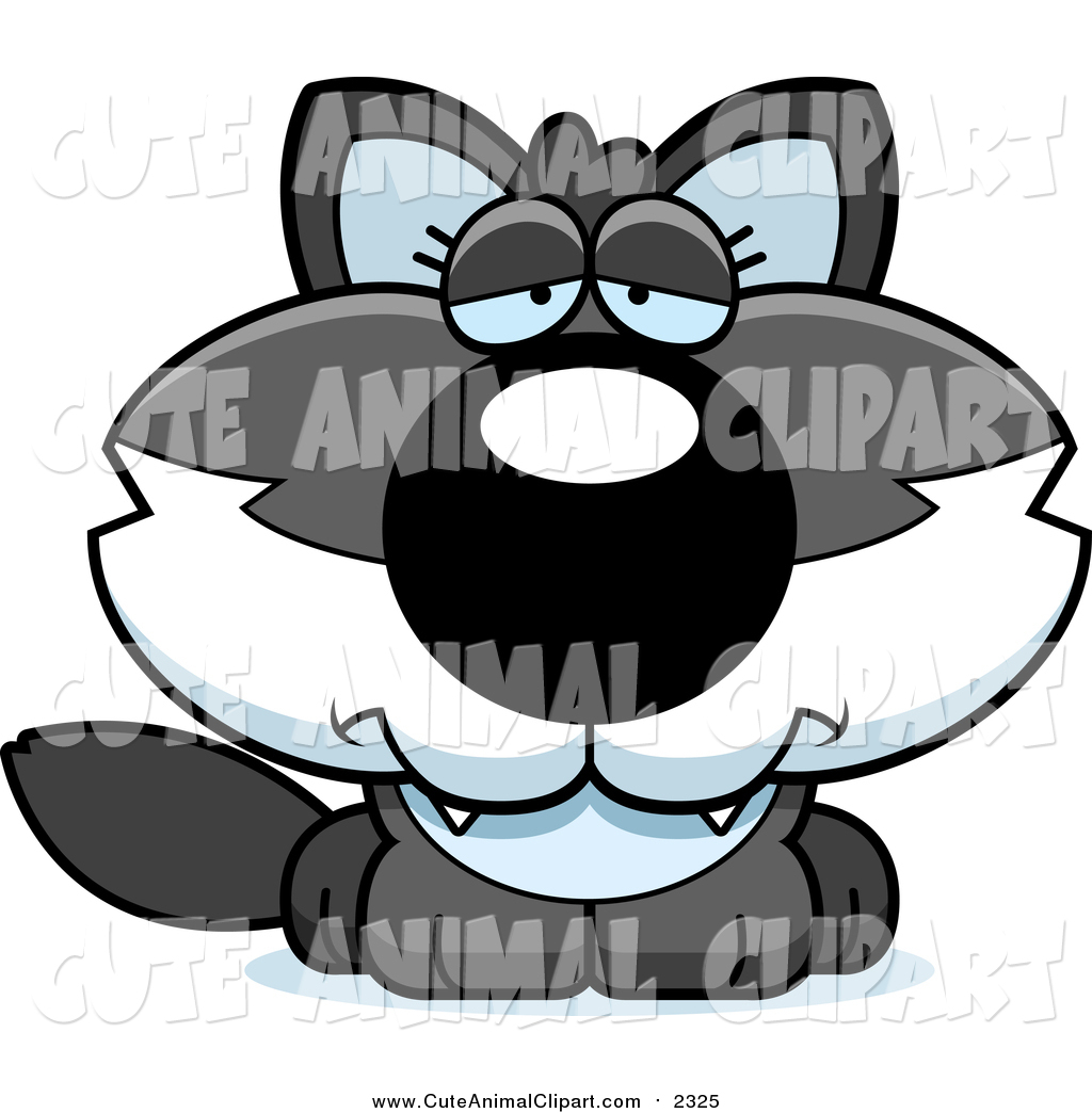 1024x1044 Vector Cartoon Clip Art Of A Depressed Baby White And Black Wolf