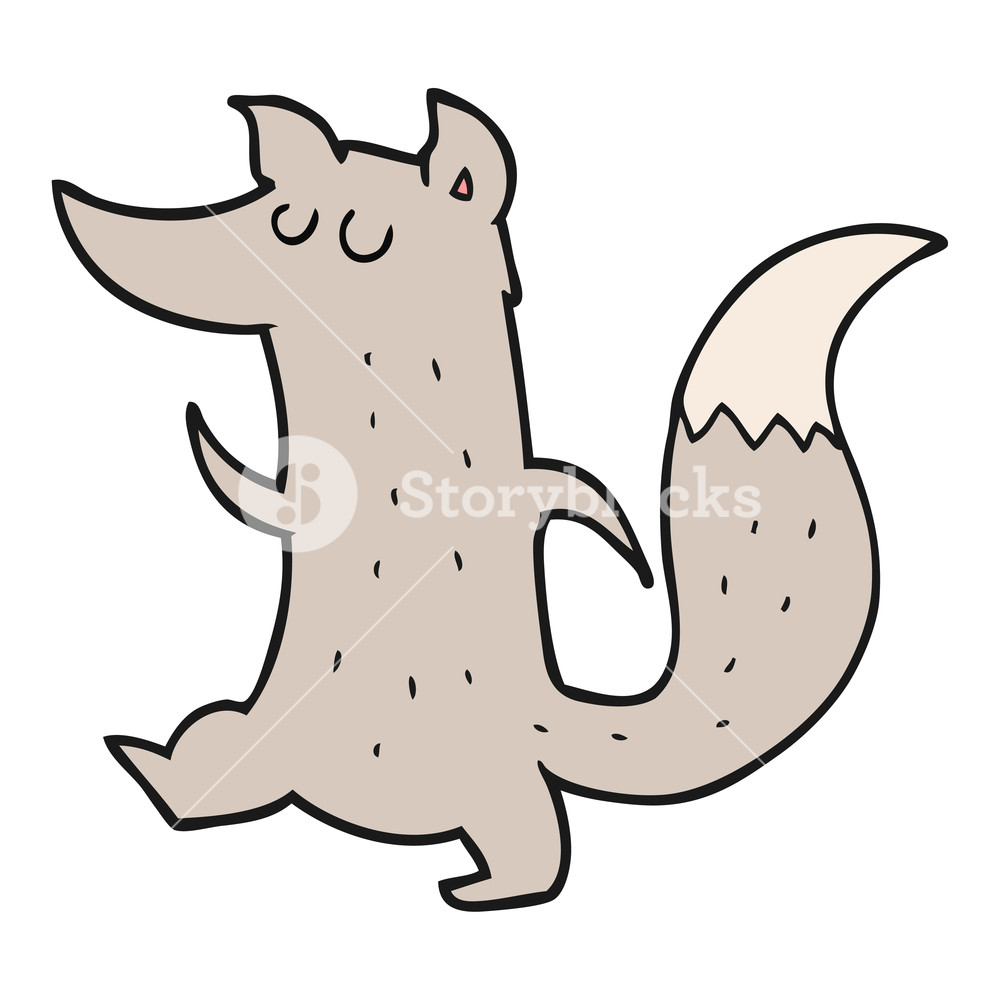 1000x1000 Freehand Drawn Cartoon Cute Wolf Royalty Free Stock Image