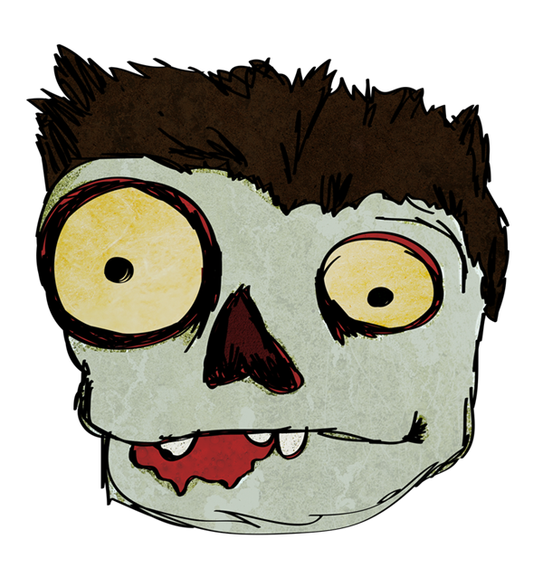 600x638 Free Cartoon Zombie Face Clip Art