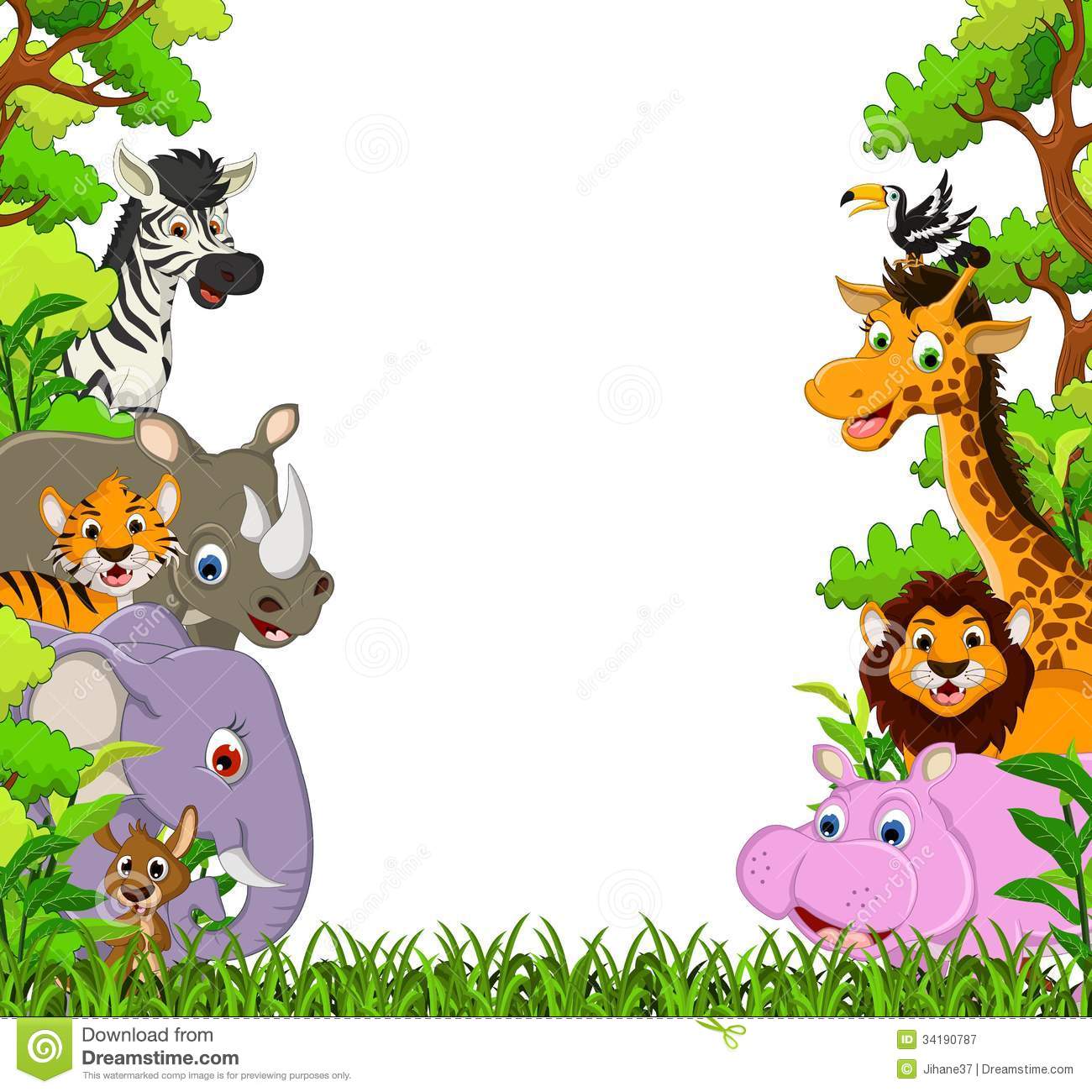1300x1300 Image For Free Jungle Animal Clipart Cartoon Images Cute Animal
