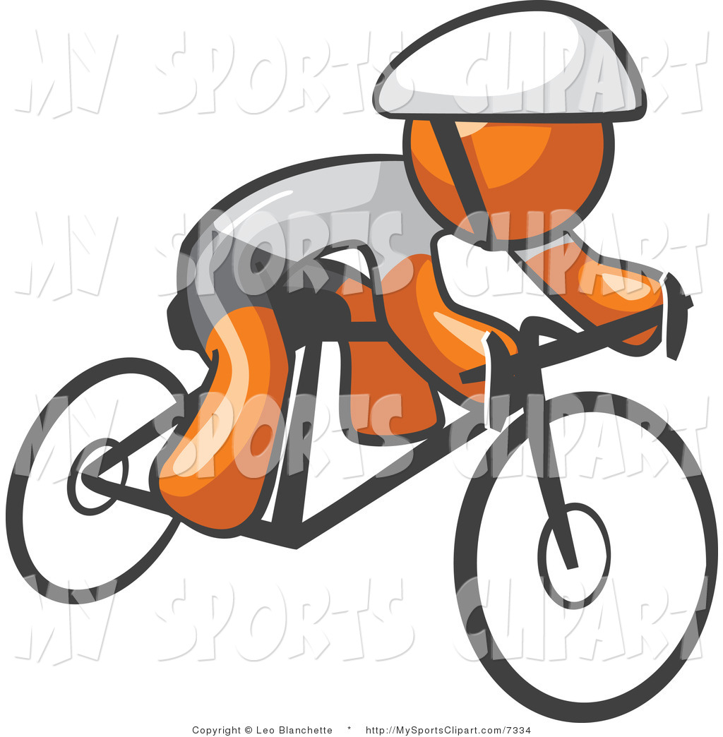 1024x1044 Sports Clip Art Of A Orange Cyclist By Leo Blanchette