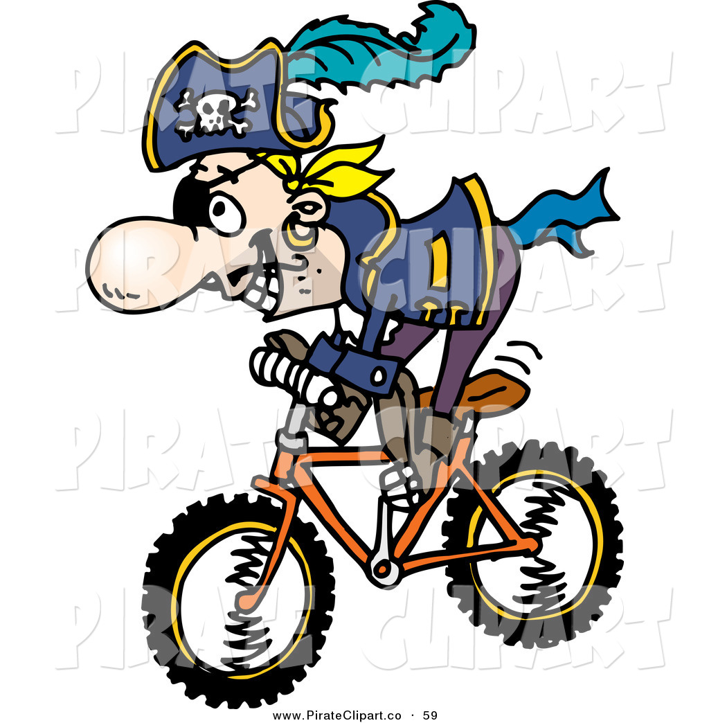1024x1044 Vector Clip Art Of A Happy Pirate Guy Riding A Bike By Dennis
