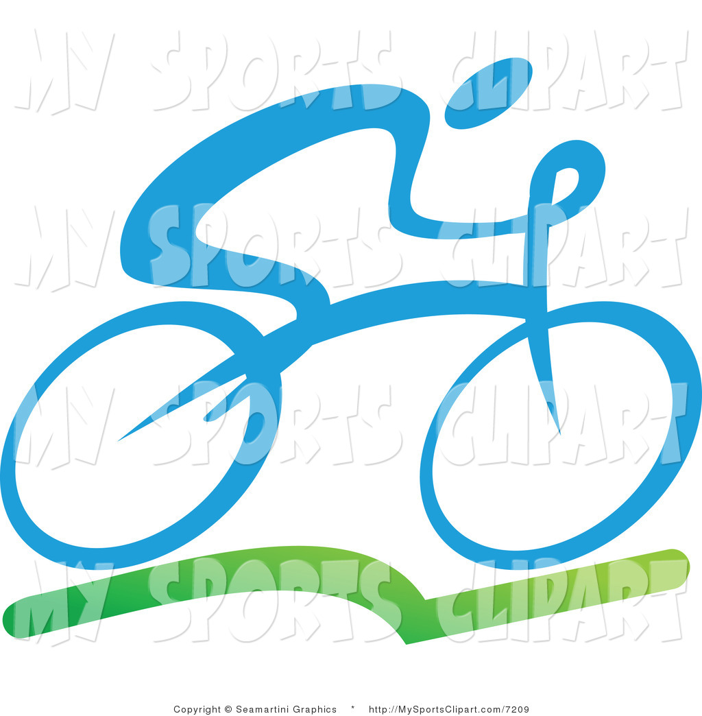 1024x1044 Sports Clip Art Of A Blue Cyclist On Grass By Vector Tradition Sm
