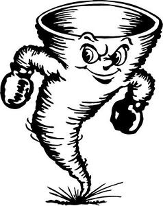 238x300 White Vinyl Decal Tornado Cyclone Punch Fun Wind Weather Sticker