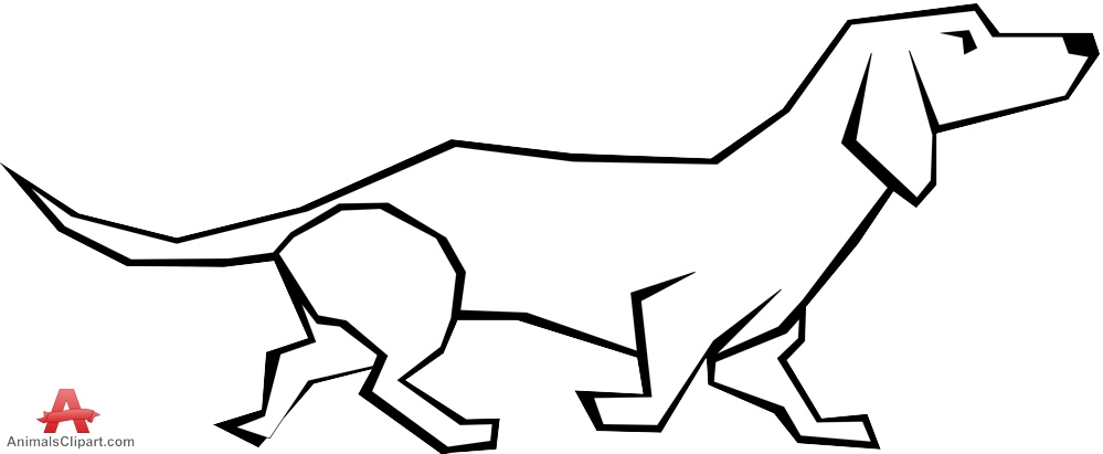 999x411 Dachshund Dog Contour Drawing Free Clipart Design Download
