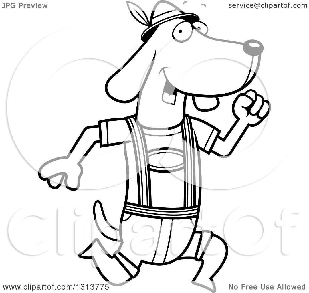 1080x1024 Lineart Clipart Of A Cartoon Black And White Skinny German