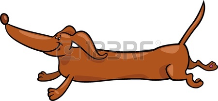 450x209 Cartoon Illustration Of Cute Running Dachshund Dog Royalty Free
