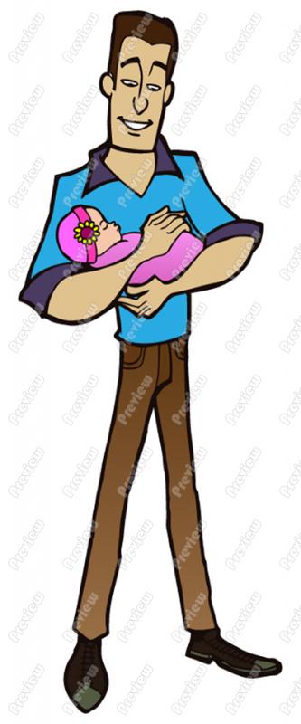 333x800 Baby Girl With Dad Clip Art
