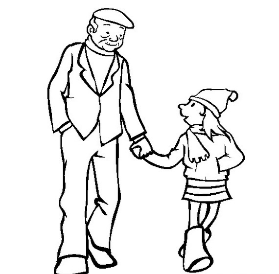 570x560 Clipart Of Father Black And White