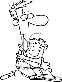 266x350 Royalty Free Clip Art Image Boy Hugging His Dad