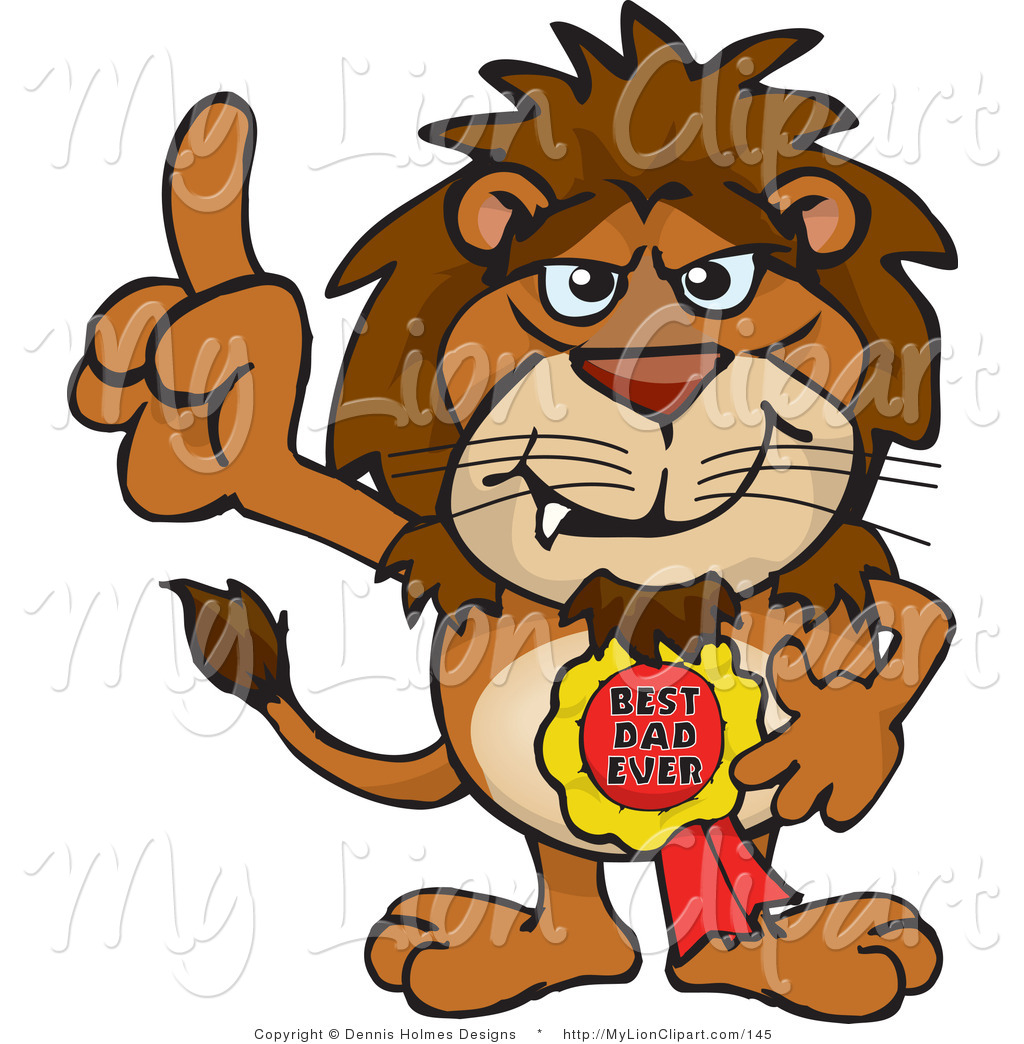 1024x1044 Clipart Of A Lion Character Wearing A Best Dad Ever Ribbon